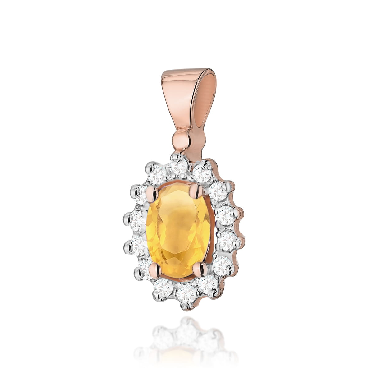 Zawieszka Cytryn 0,60ct różowe złoto