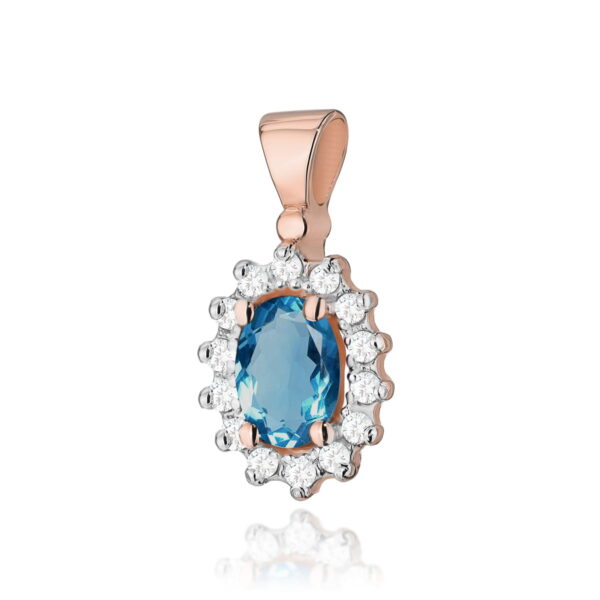 Zawieszka Topaz London Blue 0,50ct różowe złoto