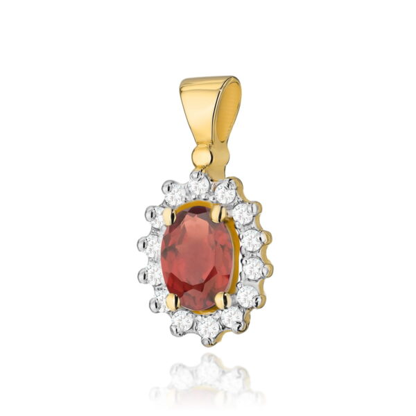 Zawieszka Granat 0,50ct żółte złoto