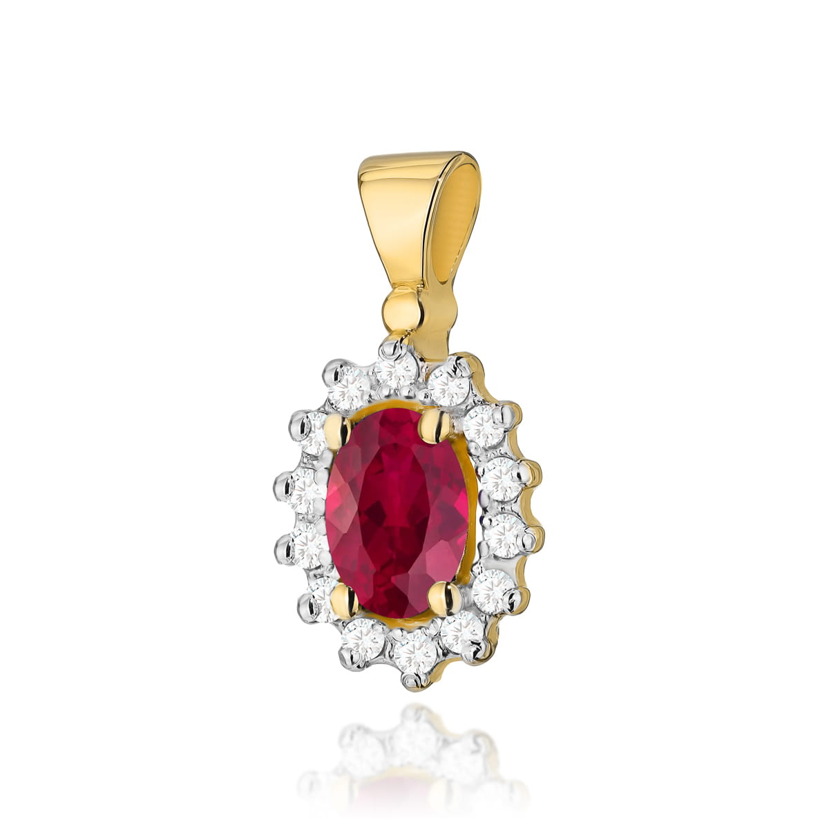 Zawieszka Rubin 0,60ct żółte złoto