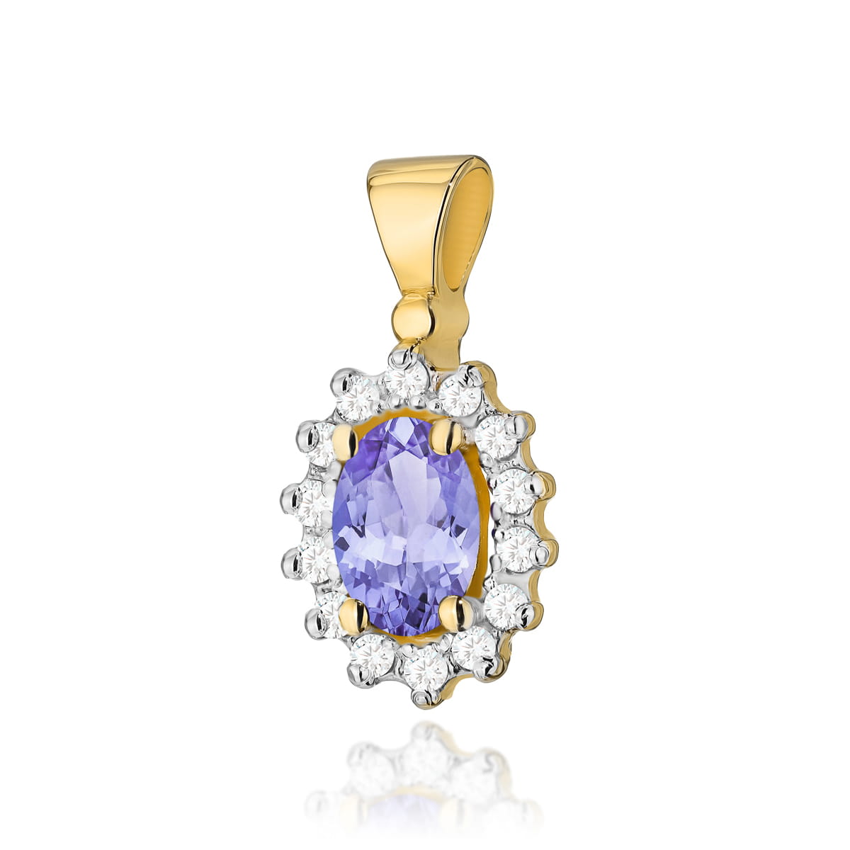Zawieszka Tanzanit 0,40ct żółte złoto