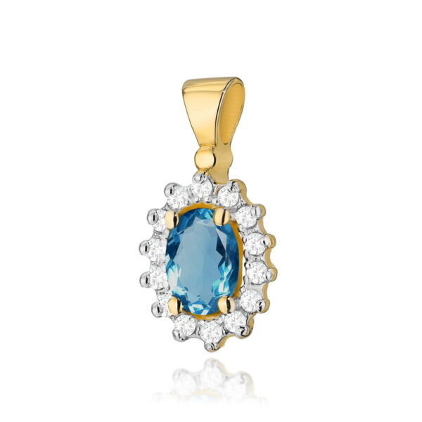 Zawieszka Topaz London Blue 0,50ct żółte złoto
