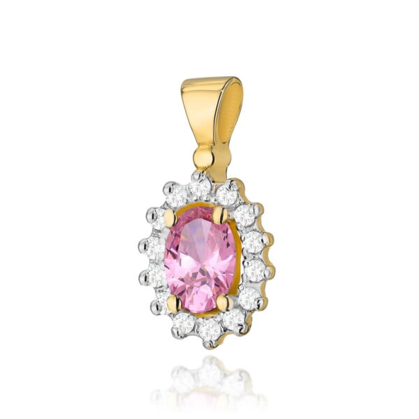 Zawieszka Różowy Topaz 0,50ct żółte złoto