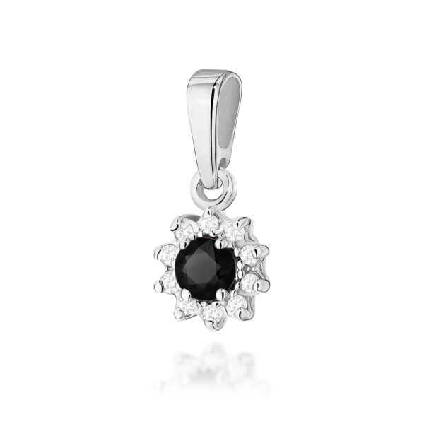 Zawieszka Czarny Diament 0,12ct białe złoto