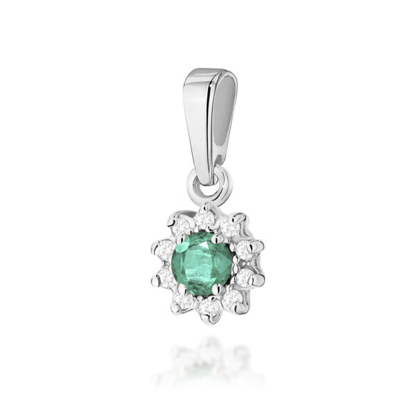 Zawieszka Szmaragd 0,15ct białe złoto