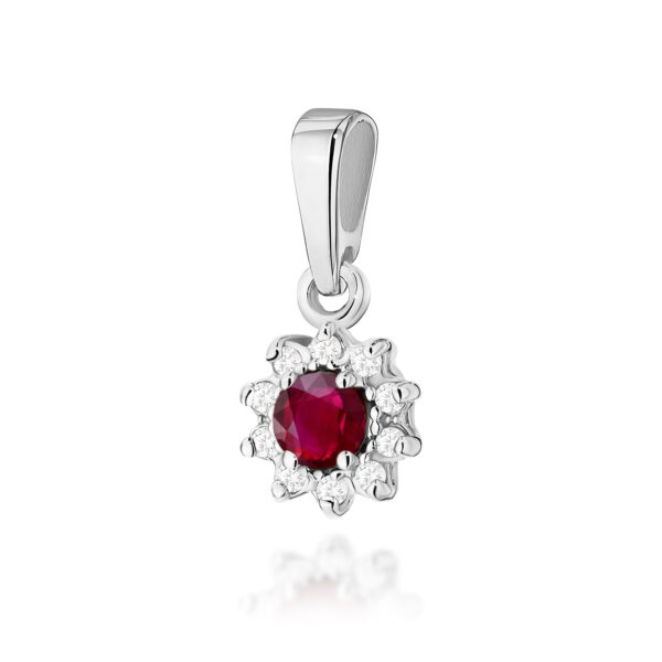 Zawieszka Rubin 0,15ct białe złoto