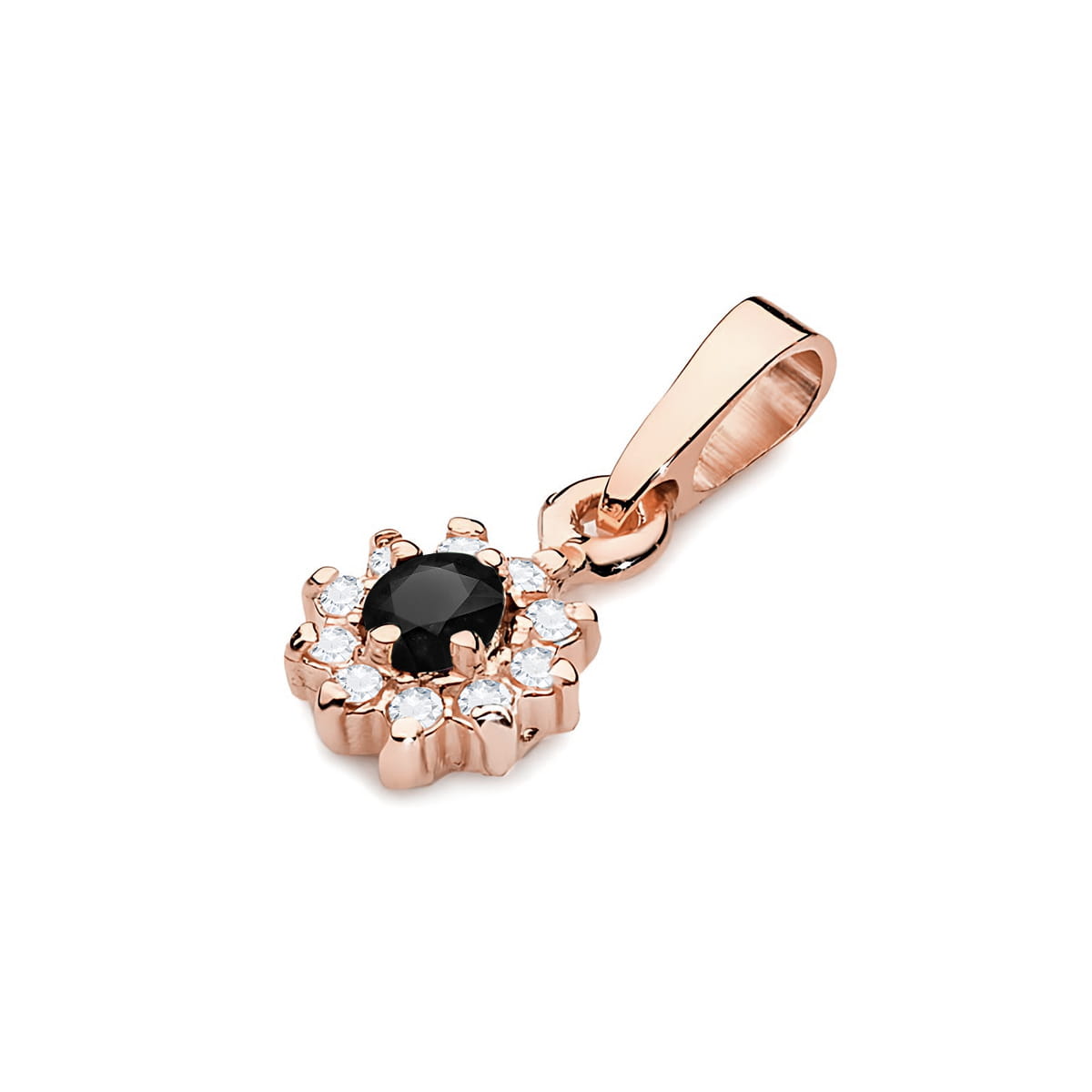 Zawieszka Czarny Diament 0,12ct różowe złoto - obrazek 2