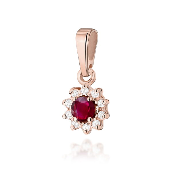 Zawieszka Rubin 0,15ct różowe złoto