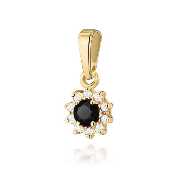 Zawieszka Czarny Diament 0,12ct żółte złoto