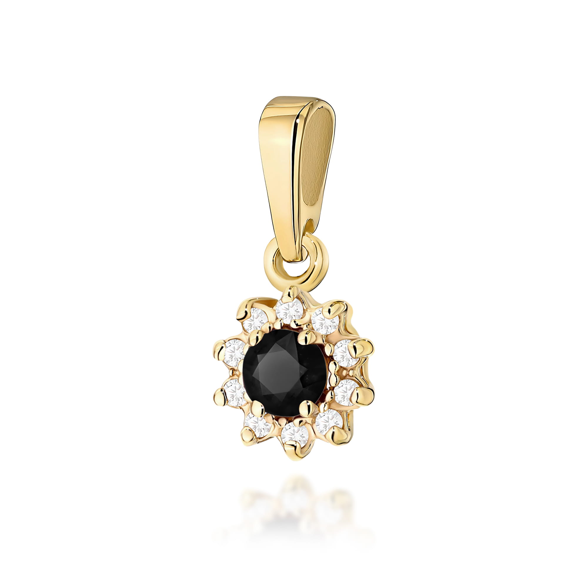 Zawieszka Czarny Diament 0,12ct żółte złoto