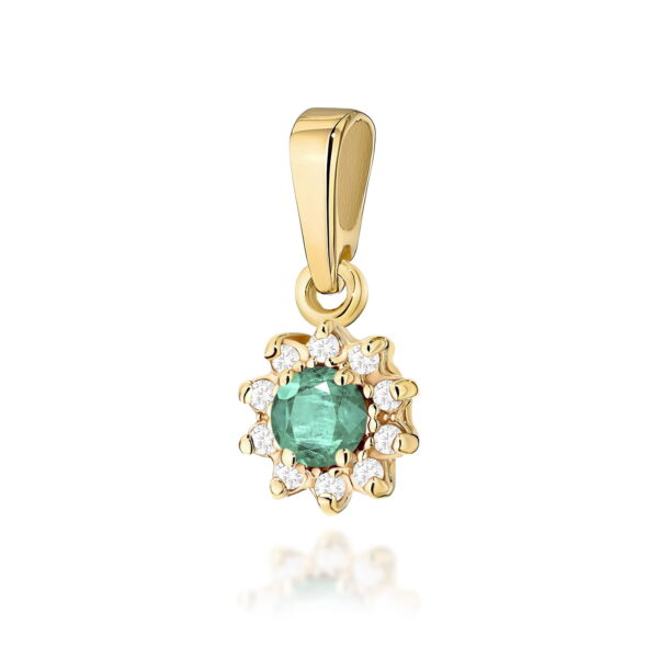 Zawieszka Szmaragd 0,15ct żółte złoto