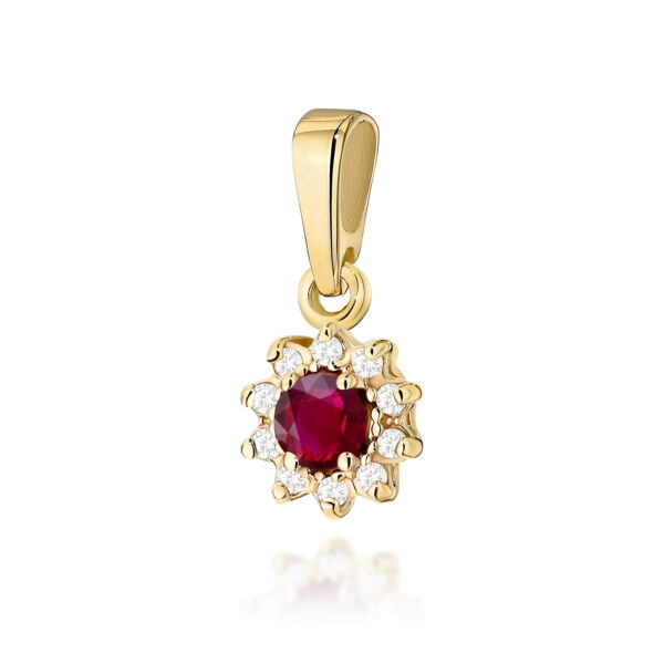 Zawieszka Rubin 0,15ct żółte złoto