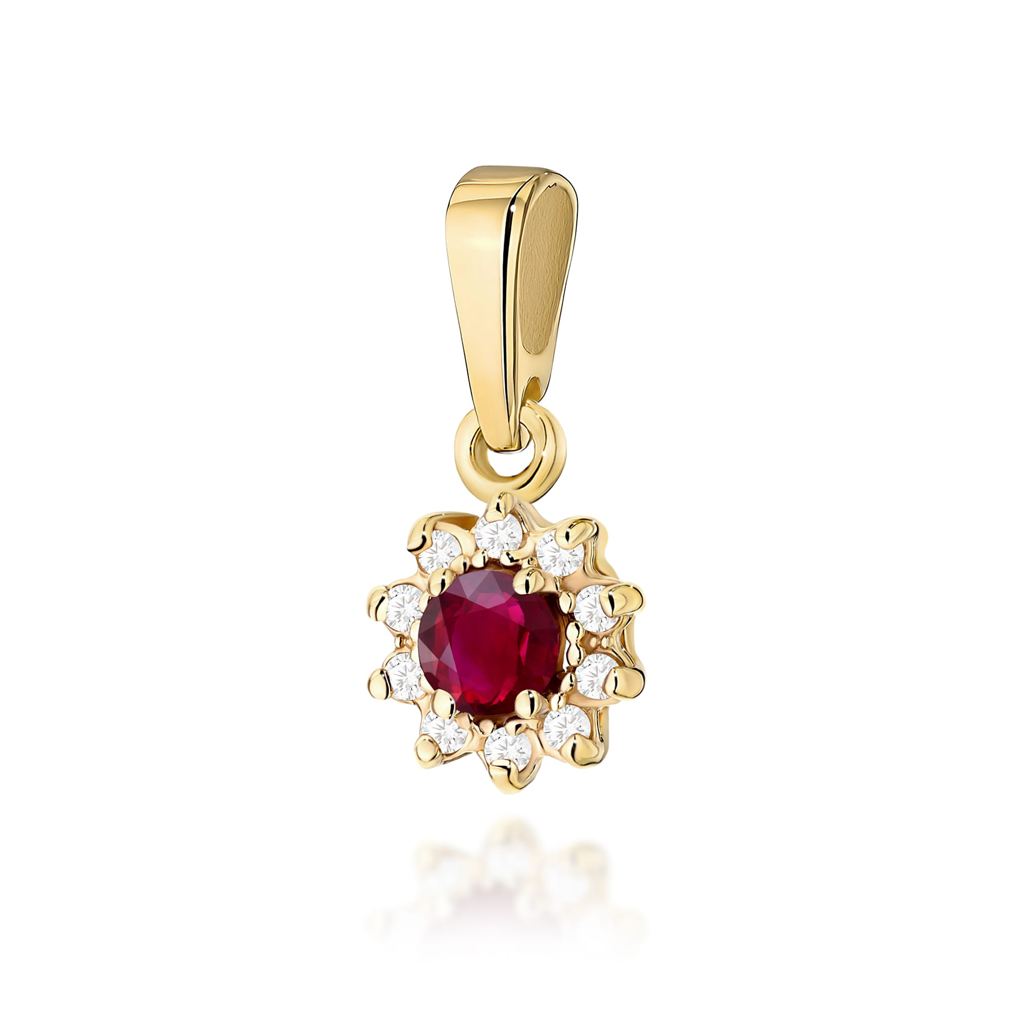 Zawieszka Rubin 0,15ct żółte złoto