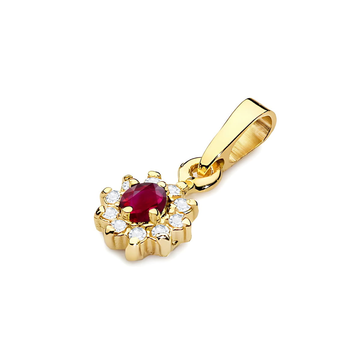 Zawieszka Rubin 0,15ct żółte złoto - obrazek 2