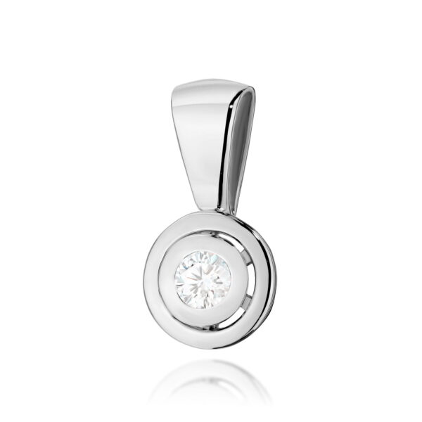 Zawieszka Diament 0,10ct białe złoto