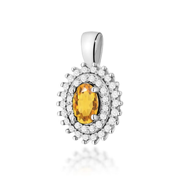 Zawieszka Cytryn 0,60ct białe złoto