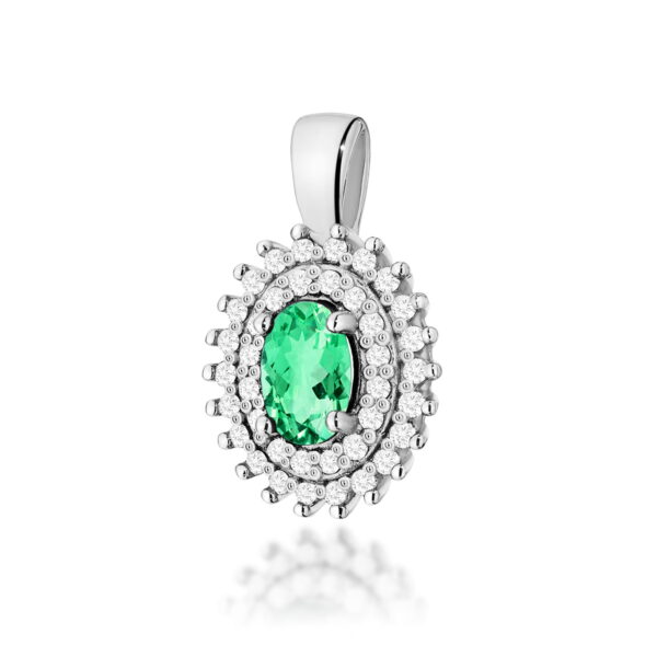 Zawieszka Szmaragd 0,40ct białe złoto