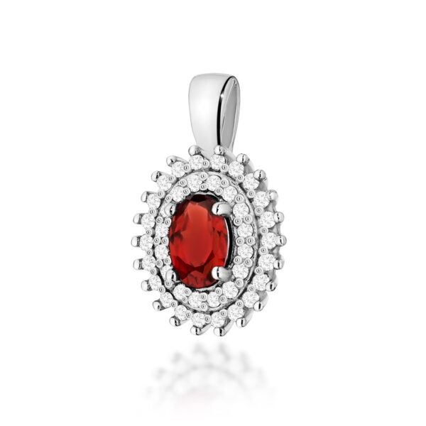 Zawieszka Granat 0,50ct białe złoto