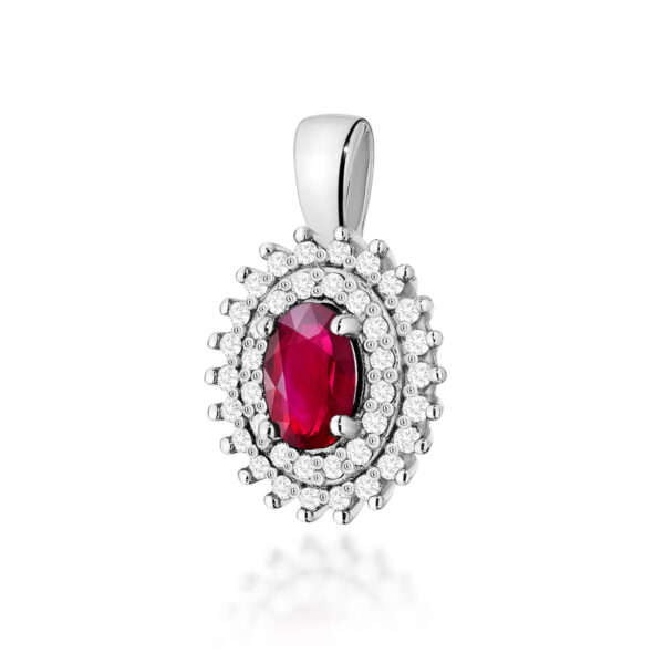 Zawieszka Rubin 0,60ct białe złoto
