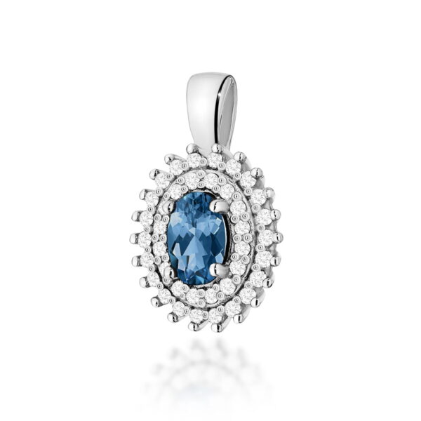 Zawieszka Topaz London Blue 0,50ct białe złoto