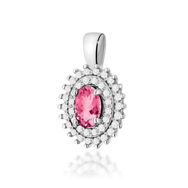 Zawieszka Różowy Topaz 0,50ct białe złoto