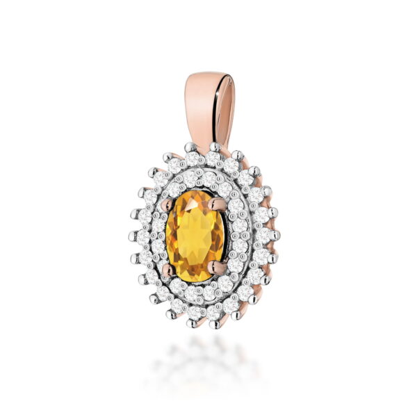 Zawieszka Cytryn 0,60ct różowe złoto
