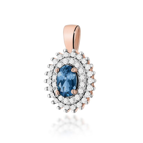 Zawieszka Topaz London Blue 0,50ct różowe złoto