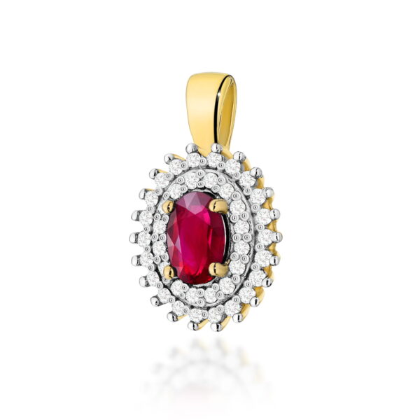 Zawieszka Rubin 0,60ct żółte złoto