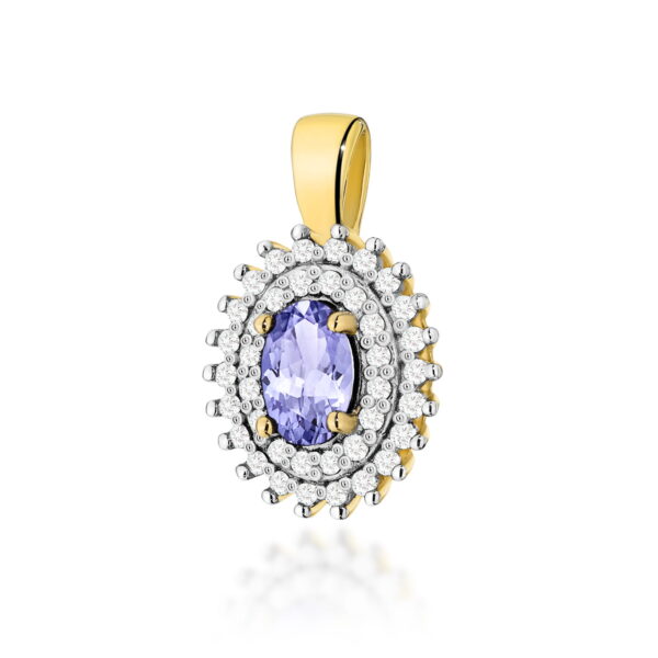 Zawieszka Tanzanit 0,40ct żółte złoto