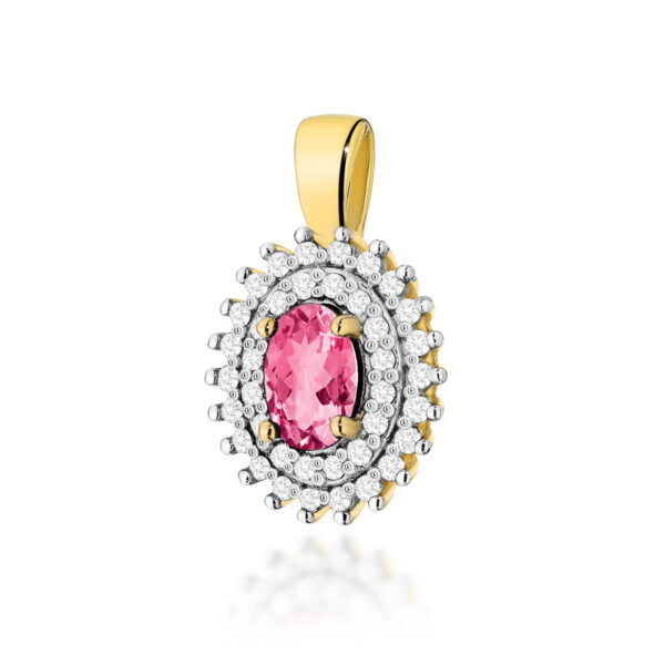 Zawieszka Różowy Topaz 0,50ct żółte złoto