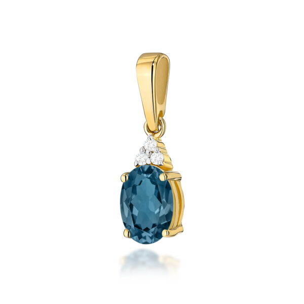 Zawieszka Topaz London Blue 0,85ct żółte złoto