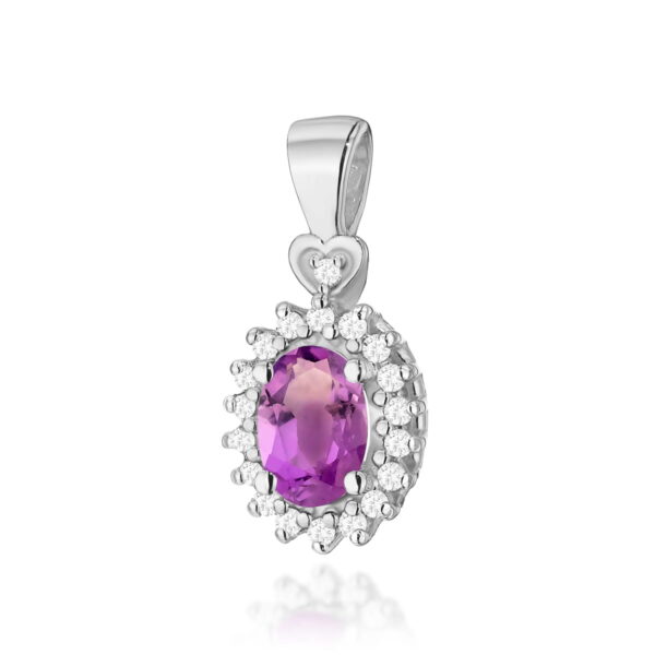 Zawieszka Ametyst 0,40ct białe złoto