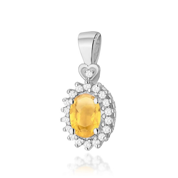 Zawieszka Cytryn 0,60ct białe złoto