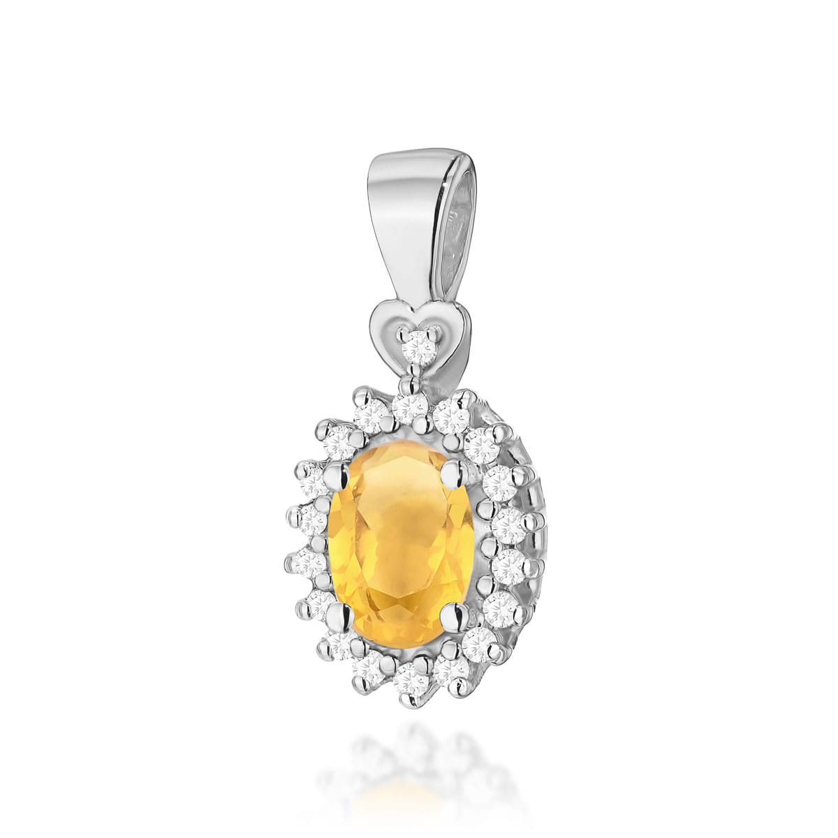 Zawieszka Cytryn 0,60ct białe złoto
