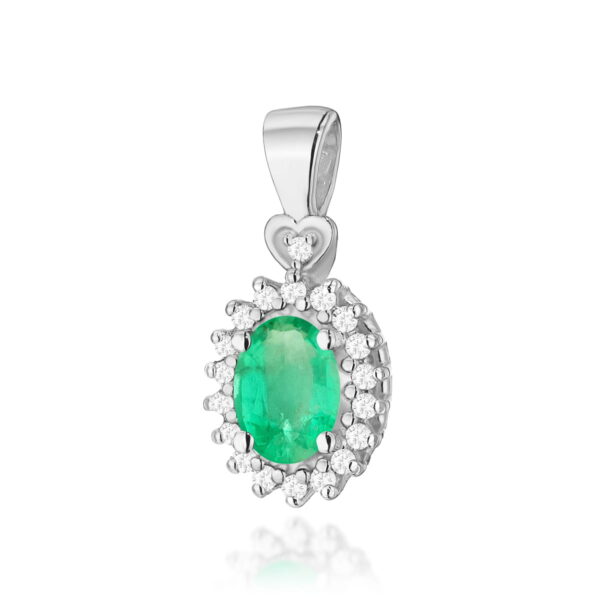 Zawieszka Szmaragd 0,40ct białe złoto