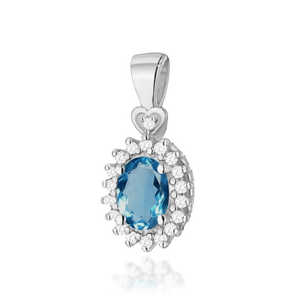 Zawieszka Topaz London Blue 0,50ct białe złoto