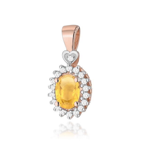 Zawieszka Cytryn 0,60ct różowe złoto