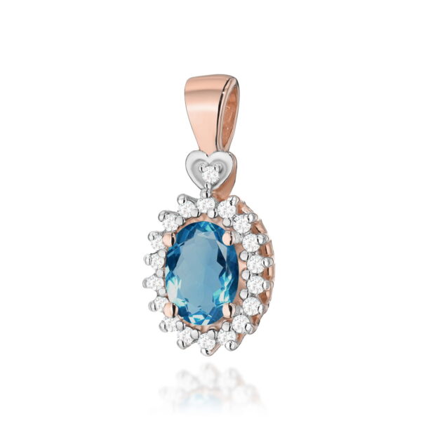 Zawieszka Topaz London Blue 0,50ct różowe złoto