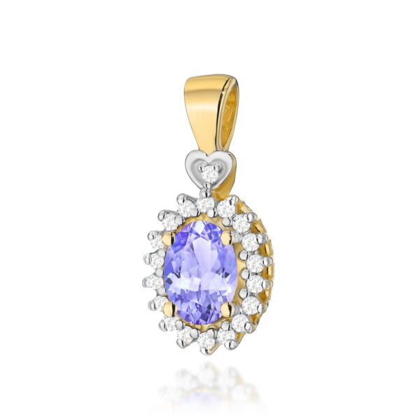 Zawieszka Tanzanit 0,40ct żółte złoto