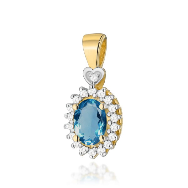 Zawieszka Topaz London Blue 0,50ct żółte złoto