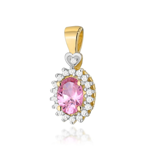Zawieszka Różowy Topaz 0,50ct żółte złoto
