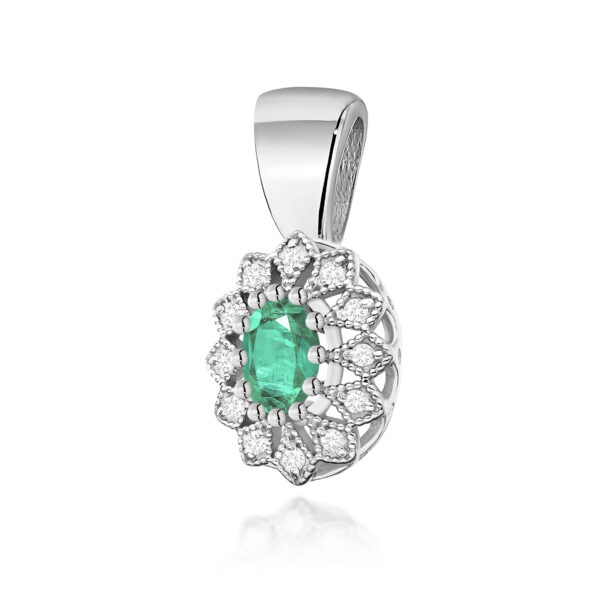 Zawieszka Szmaragd 0,40ct białe złoto