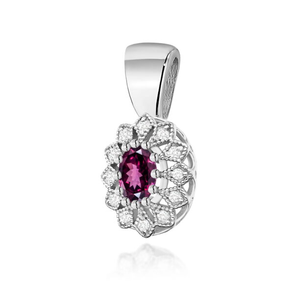Zawieszka Rodolit 0,50ct białe złoto