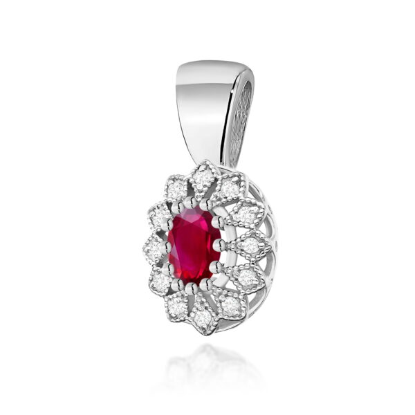 Zawieszka Rubin 0,60ct białe złoto