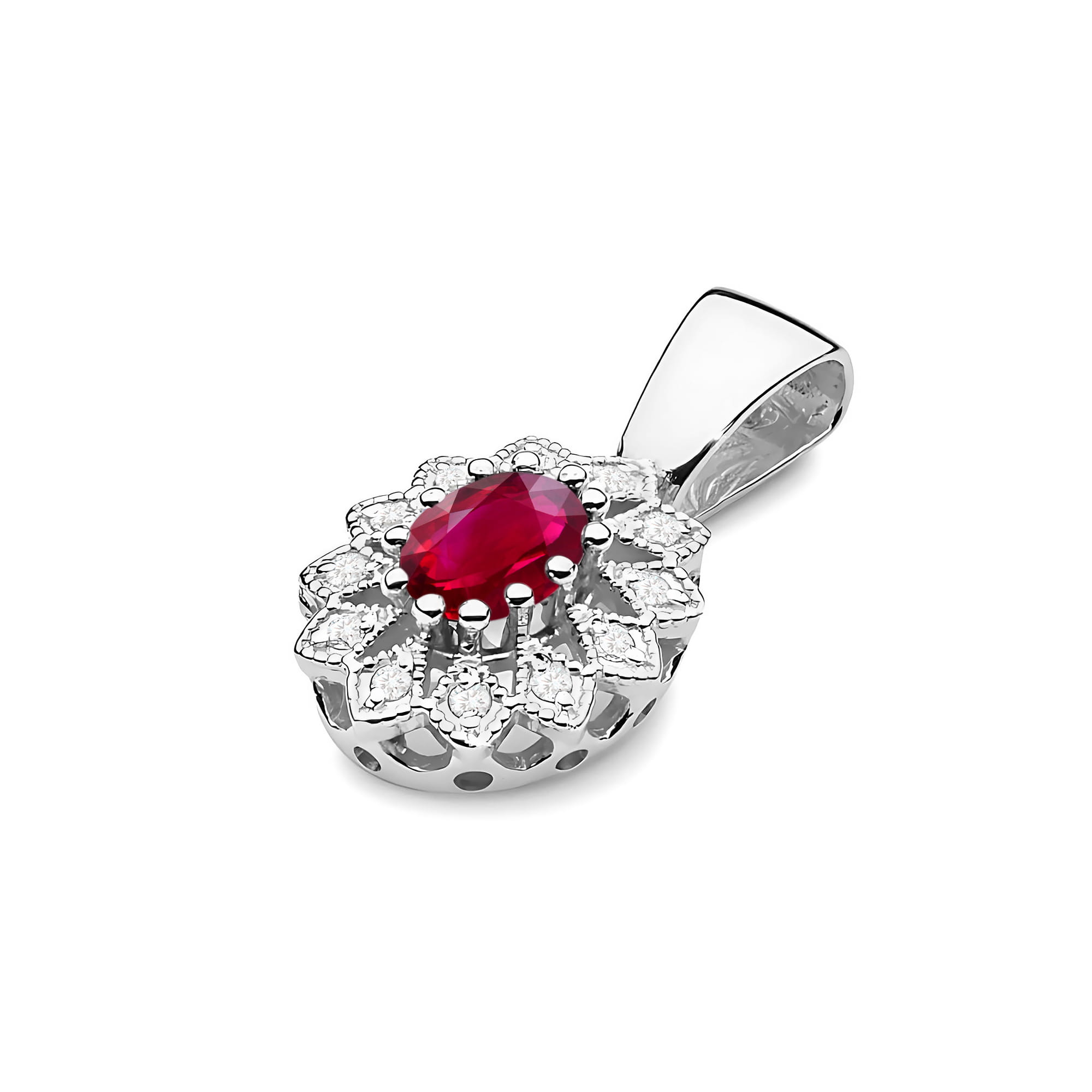 Zawieszka Rubin 0,60ct białe złoto - obrazek 2