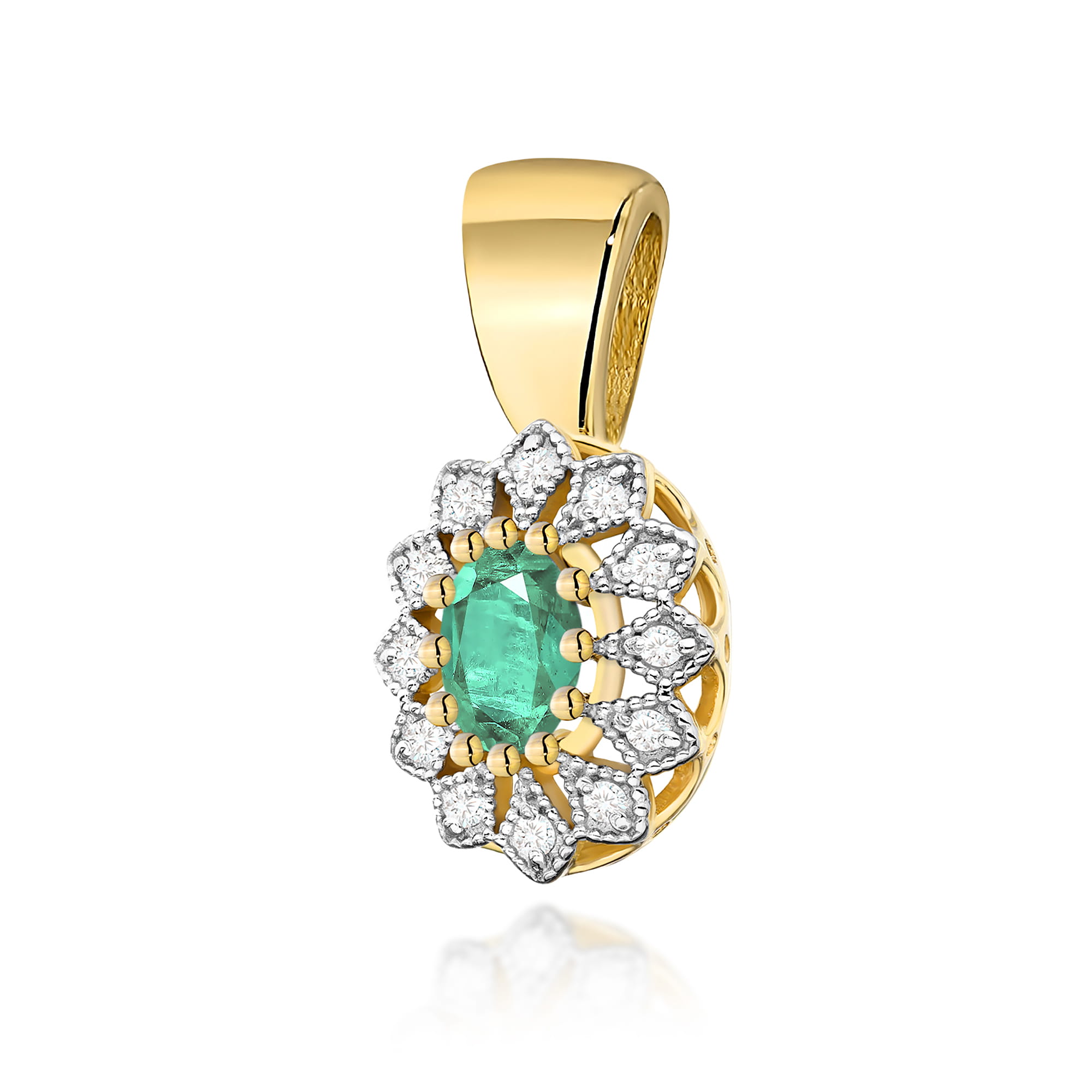 Zawieszka Szmaragd 0,40ct żółte złoto