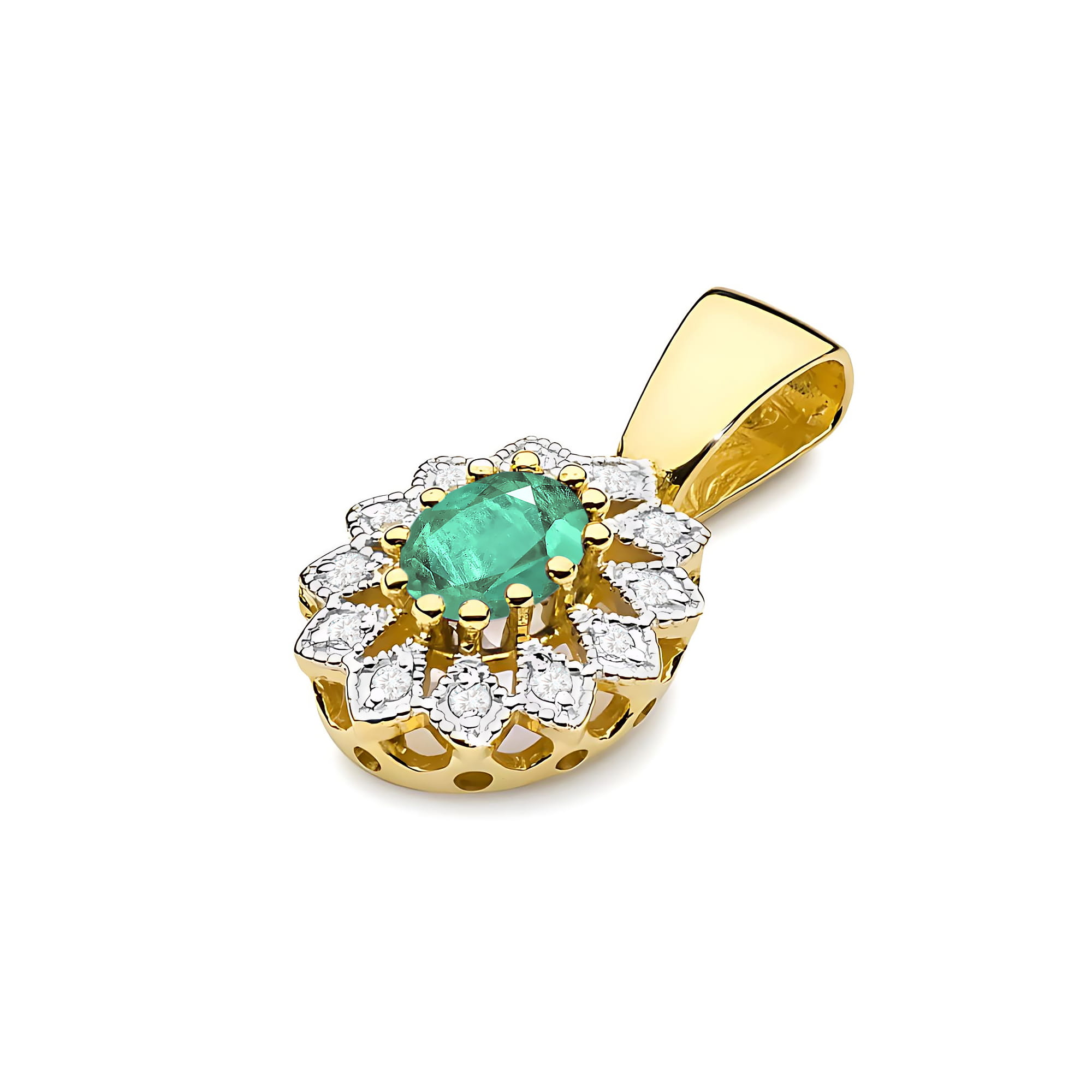 Zawieszka Szmaragd 0,40ct żółte złoto - obrazek 2