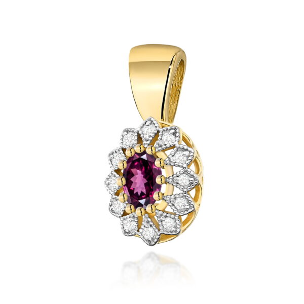 Zawieszka Rodolit 0,50ct żółte złoto
