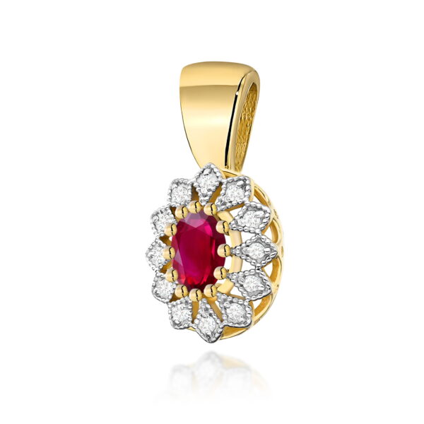 Zawieszka Rubin 0,60ct żółte złoto