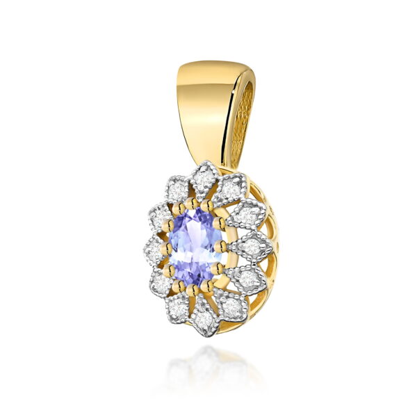 Zawieszka Tanzanit 0,40ct żółte złoto